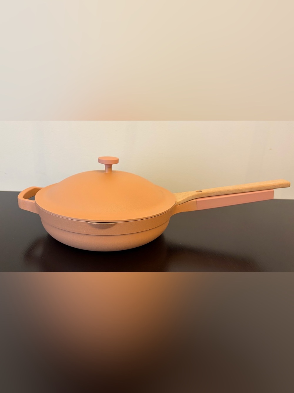Our Place Always Pan in Spice with Wooden Spatula and Steamer Basket